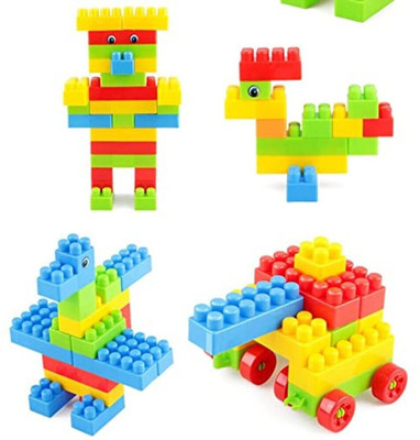 SATSUN ENTERPRISE Toys Colour Building Bricks and Blocks for Kids- Set of 60 pcs(Multicolor)