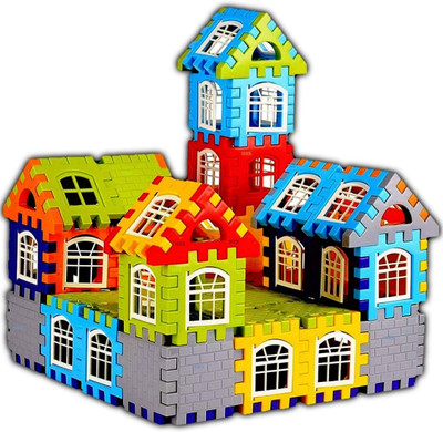 Mira Farmcraft Happy House Big Sized Building Blocks Learning Educational Puzzle Toy For Kids(Multicolor)