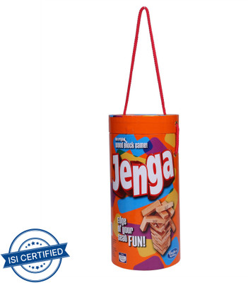 HASBRO GAMING Jenga Tube Pack; Hardwood Blocks; Stacking Tower Game for Kids Ages 6 and Up(Multicolor)