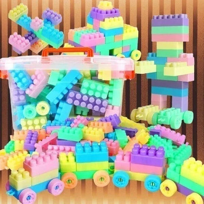 DevDarsh Kids' Smart Train Activity Building Blocks toys- 100+ Pieces with Wheels(Multicolor)