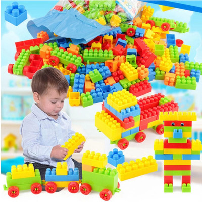 MBK 100 Pcs Colorful Plastic Building Blocks Toy Set for Kids(Multicolor)