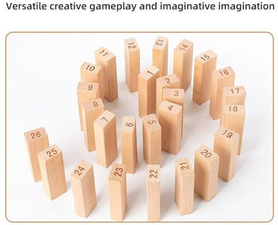 ZOLYPY 54 Blocks Zenga/Blocks Game/Zenga/Game for Kids Ages 6 and Up/for Kids(Beige)