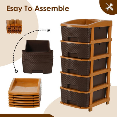 MAXTID 5 Compartments Plastic PP(Brown)