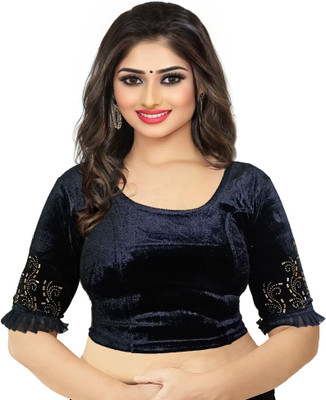 PU Fashion Round Neck Women Blouse