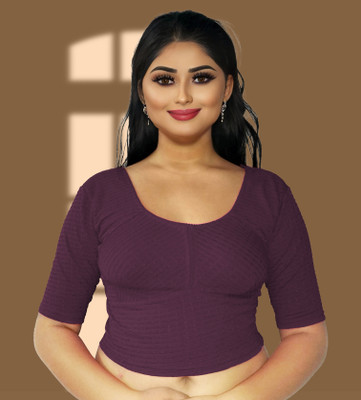 PU Fashion Round Neck Women Blouse