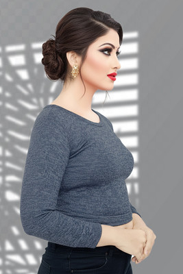 PU Fashion Boat Neck Women Blouse