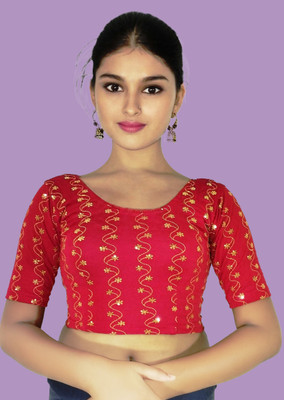 PU Fashion Round Neck Women Blouse
