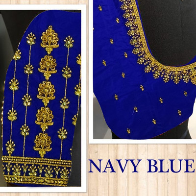 OMINI FASHION Art Silk Embroidered Blouse Material