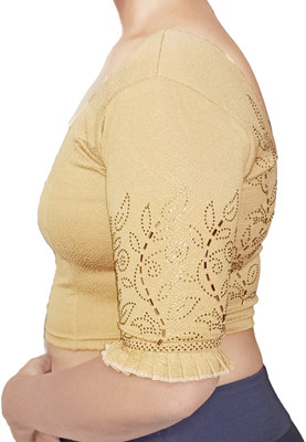 PU Fashion Round Neck Women Blouse