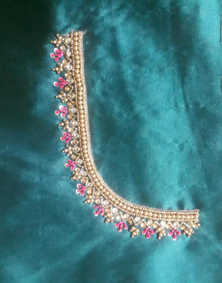 SAINAGARMENTS Art Silk Embroidered Blouse Material