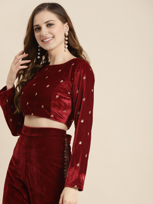 WIZULO TRENDZ Boat Neck Women Blouse