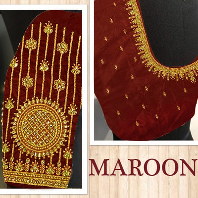 SRIBALAJIESTORE Art Silk Embroidered Blouse Material