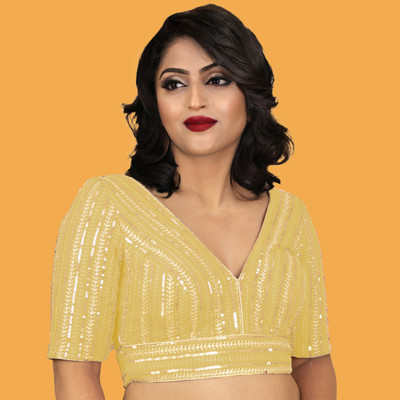 PU Fashion V-Neck Women Blouse