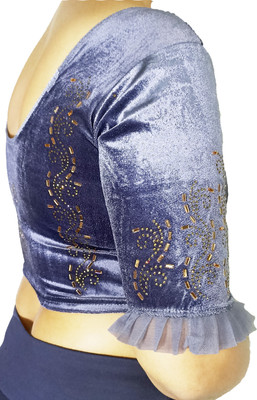 PU Fashion U-Neck Women Blouse