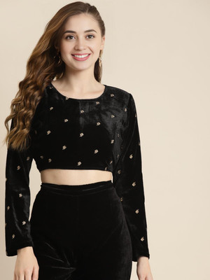 WIZULO TRENDZ Boat Neck Women Blouse