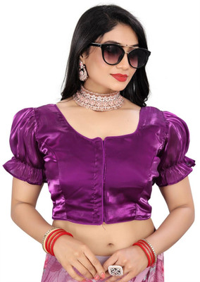 PU Fashion Round Neck Women Blouse