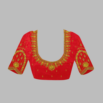 OMINI FASHION Art Silk Embroidered Blouse Material