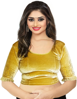 PU Fashion Round Neck Women Blouse