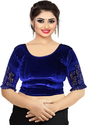 PU Fashion Round Neck Women Blouse