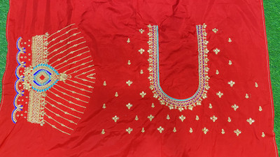 NANCY DESIGNER Art Silk Embroidered Blouse Material