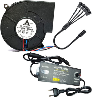 Enormity 9733mm DC Blower 12V-2.94A DC Blower With 4Pin Splitter 12V-5A Speed Controller Forward Curved Air Blower(Corded)