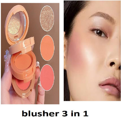 Lui Pui NICE BLUSHER 3IN 1 AMAZING LONG LASTING PERFECT FOR FACE MAKEUP PACK OF 1(multicolor)