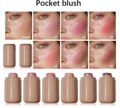 EVERERIN 3-In-1 Creamy Stick Blush, Lightweight Formula, Long-Lasting(MULTI COLOR)