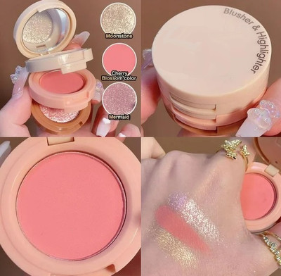 MYEONG 3 In 1 Glitter Blusher And Matte Highlighter & Pearly Blush kit(Multi Shades)