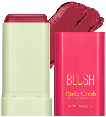 HUDA CRUSH On The Go 3 in 1 Beauty Tinted Solid Touch Blush Stick For Cheeks, Lips & Eyes(Hot Red)