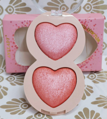 MYEONG Heart Shape Multi Color Long-Lasting Cheek Pigmented Creamy Powder Blush(Red, Pink)