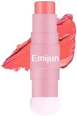 Emijun multi use able blusher stick with puff(coral)