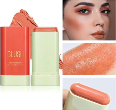 Jiwoo Lightweight Multi-Stick for Face Eyes & Lip Longlasting 3in1 Multi-Use Blusher(orange)
