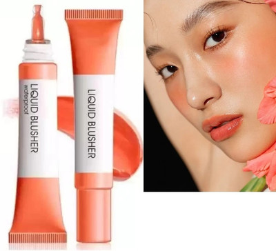 HUZURLU Quick Blush Highly Pigmented & Dewy Finish(coral orange)
