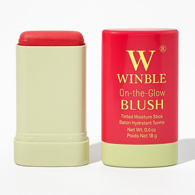 Winble On-the-Glow Tinted Blush Stick – Hydrating, Natural Peach Glow for Cheeks & Lips(RED)