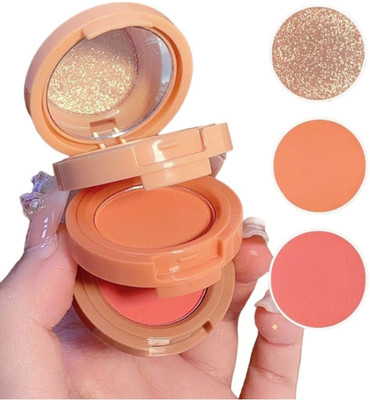 WOONGMI 3 in 1 Blusher + Highlighter+Eyeshadow With Mini Compact Palette Compact(Multi, 4.8 g)