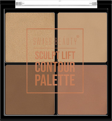 SWISS BEAUTY Sculpt Lift Contour Palette | 4 Highly Pigmented Colors | Highlighter Palette - (Shade-02, 14gm)(Shade-02)