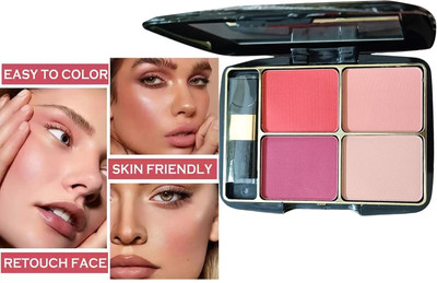 LILLYAMOR 4 in 1 Soft Cheek Touch Blusher Palette High Quality(MULTICOLORED)