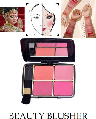 PERLENTE MATTE FINISH LOOK WATERPROOF 4 IN 1 MAKE UP BLUSHER PALETTE(pink)