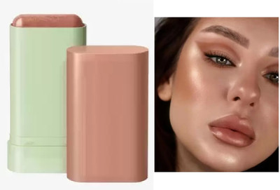 Jiwoo Lightweight Multi-Stick for Face Eyes & Lip Longlasting 3in1 Multi-Use Blusher 3(brown)