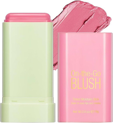 WOONGMI Lightweight Multi-Stick for Face Eyes & Lip Longlasting 3in1 Multi-Use Blusher(Shy Pink, 19 g)