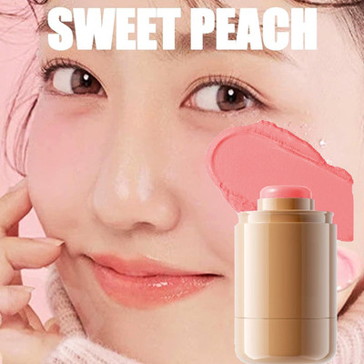 GULGLOW99 Multi-Use Hydrating PH Tinted Makeup Blush stick Shadow Lips Cheek Blusher(PEACH PINK)