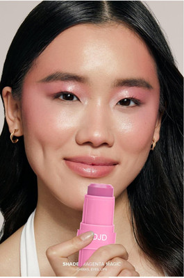 ADJD Blush Stick 3 in 1 With Blender For Cheeks Lips Eyes(PINK)