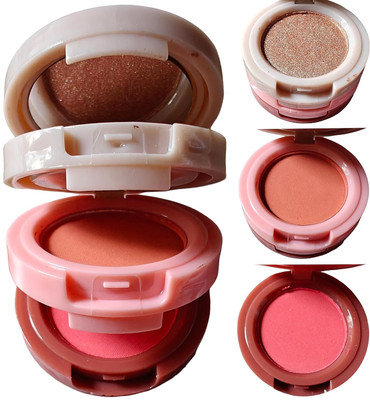 HUZURLU 3-In-1 Face Palette Highlight, Blush, Eyeshadow, Matte 4.8 g(MULTICOLOR)