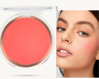 Emijun Waterproof Matte Lightweight & Long Lasting Blusher Palette for Face Makeup(Peachy Pink)