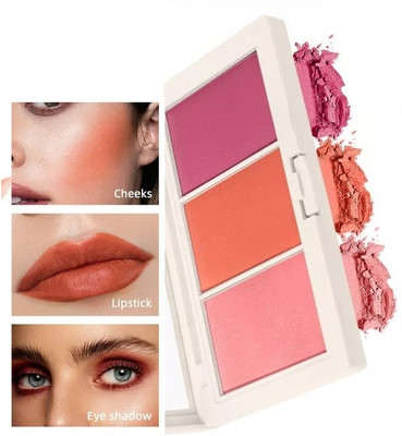 JANOST 3 in 1 face blusher palette | travel friendly Pack Of 1(Multicolor)
