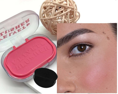 YAWI HIGHLY PIGMENT SMOOTH VELVET BLUSHER WITH BRUSH AND MIRROR(Watermelon Color)
