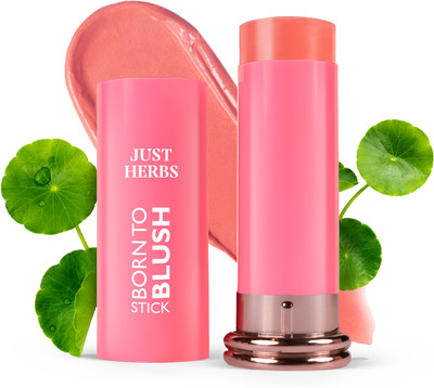 Just Herbs Peach Born To Blush Long Stay Dewy Stick with Shea for Eyes Cheeks and Lips(Peach Pie)