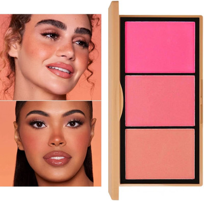 JANOST Ultra Soft Face & Cheek 3 IN 1 Blusher Long-lasting Makeup Blush(Multicolor)