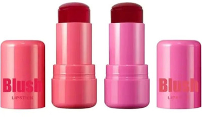 GLOW IT 2 Colors Cooling Water Jelly Tint Stick Sheer Lip & Cheek Stain Finish(Multicolor)