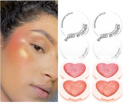 Latixmat Pro Baked Shimmer 2 Color Blusher Highlighter(Multicolor)